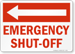 Emergency Shut Off Sign