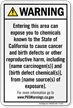 Environmental Exposure Prop 65 Sign