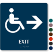 Exit Braille Sign with Right Arrow And Accessible Symbol