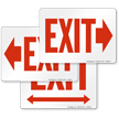 Exit Sign with Red Right Arrow Direction