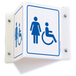Female & Accessible Pictograms Restroom Projecting Sign