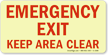 Emergency Exit Keep Area Clear (horizontal)