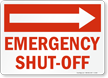 Emergency Shut Off Sign