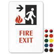 Braille Fire Exit Arrow Sign