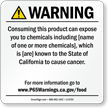 Food Exposure Prop 65 Sign