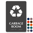 Garbage Room Recycling Symbol TactileTouch™ Braille Sign