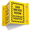 Gas Meter Room No Storage Projecting Sign