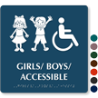 Girls and Boys Accessible Room Braille Sign