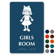 Girls Room Braille Sign With Girl Symbol