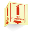 Glow-In-The-Dark Projecting Fire Extinguisher Sign