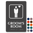 Grooms Room Symbol ADA TactileTouch™ Sign with Braille