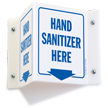 Hand Sanitizer Here Projecting Sign