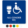Accessible All-Gender WC Sintra Restroom Sign With Braille