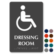 Dressing Room TactileTouch Braille Sign with Handicap Symbol