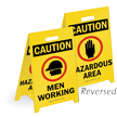 Caution Men Working & Hazardous Area Floor Sign