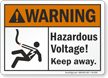 Hazardous Voltage Keep Away ANSI Warning Sign