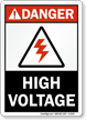 Danger (ANSI) High Voltage Sign