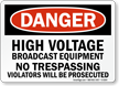 High Voltage No Trespassing Danger Sign