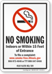 Illinois No Smoking Within 15 Feet Of Entrance Sign