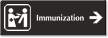 Immunization Engraved Wayfinding Sign, Vaccines, Right Arrow Symbol