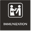 Immunization Engraved Hospital Sign with Vaccines Symbol