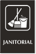 Janitorial Engraved Sign with Symbol
