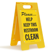 Please Help Keep This Room Clean Free-Standing Sign