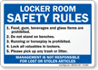 Locker Room Safety Rules, Management Not Responsible Sign