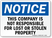 Lost Or Stolen Property Sign