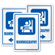 Mammography Hospital Sign with Breast Imaging Symbol