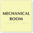 Mechanical Room Photoluminescent Glow Braille Sign