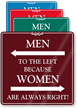 Men To The Left Humorous Restroom Sign