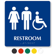 Men, Women And Accessible Pictogram Braille Restroom Sign