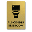 Metal All Gender Restroom Sign with Toilet Symbol