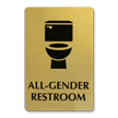 Metal All Gender Restroom Sign with Toilet Symbol