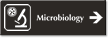 Microbiology Engraved Sign with Right Arrow Symbol