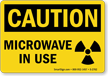 Caution: Microwave In Use (with graphic)