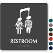 Restroom Braille Sign with Music Connect People Symbol
