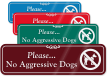 No Aggressive Dogs ShowCase Wall Sign
