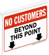 No Customers Beyond This Point Z-Sign for Ceiling