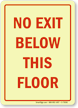No Exit Below This Floor Sign