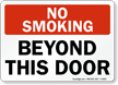 No Smoking Beyond This Door Sign