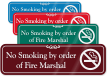 No Smoking By Order Of Fire Marshal Sign