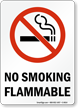No Smoking Flammable (symbol) Sign