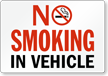 No Smoking In Vehicle (red text)
