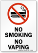 No Smoking No Vaping Sign With Graphic