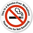 This is a Smoke Free Workplace Window Decal