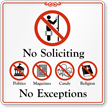 No Soliciting No Exceptions Showcase Sign
