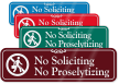 No Soliciting & No Proselytizing ShowCase™ Wall Sign