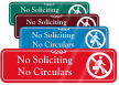No Soliciting No Circulars Engraved Sign